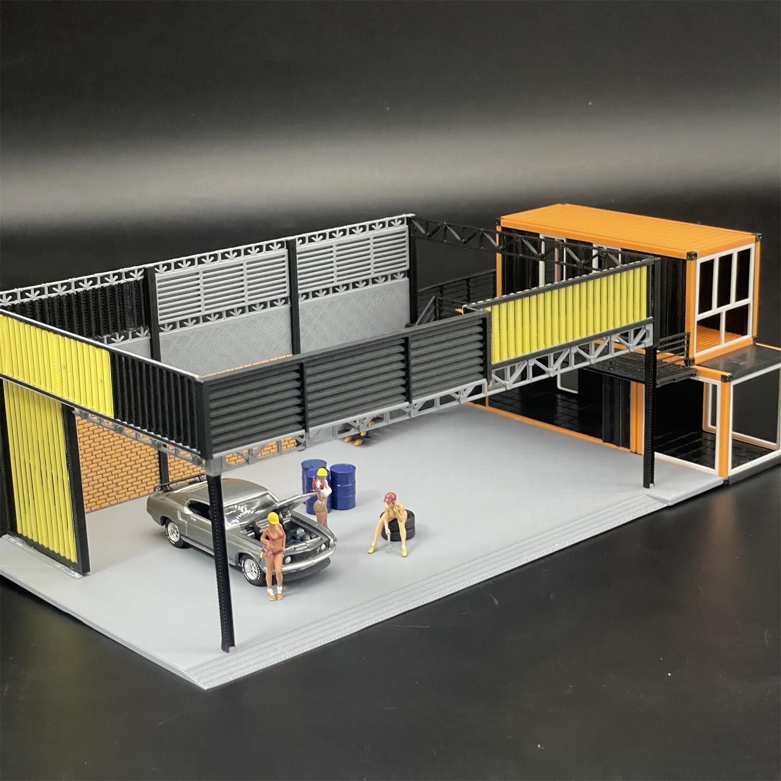 Amazon.co.jp: 1/64 Auto Repair Shop Model Mini Car Garage