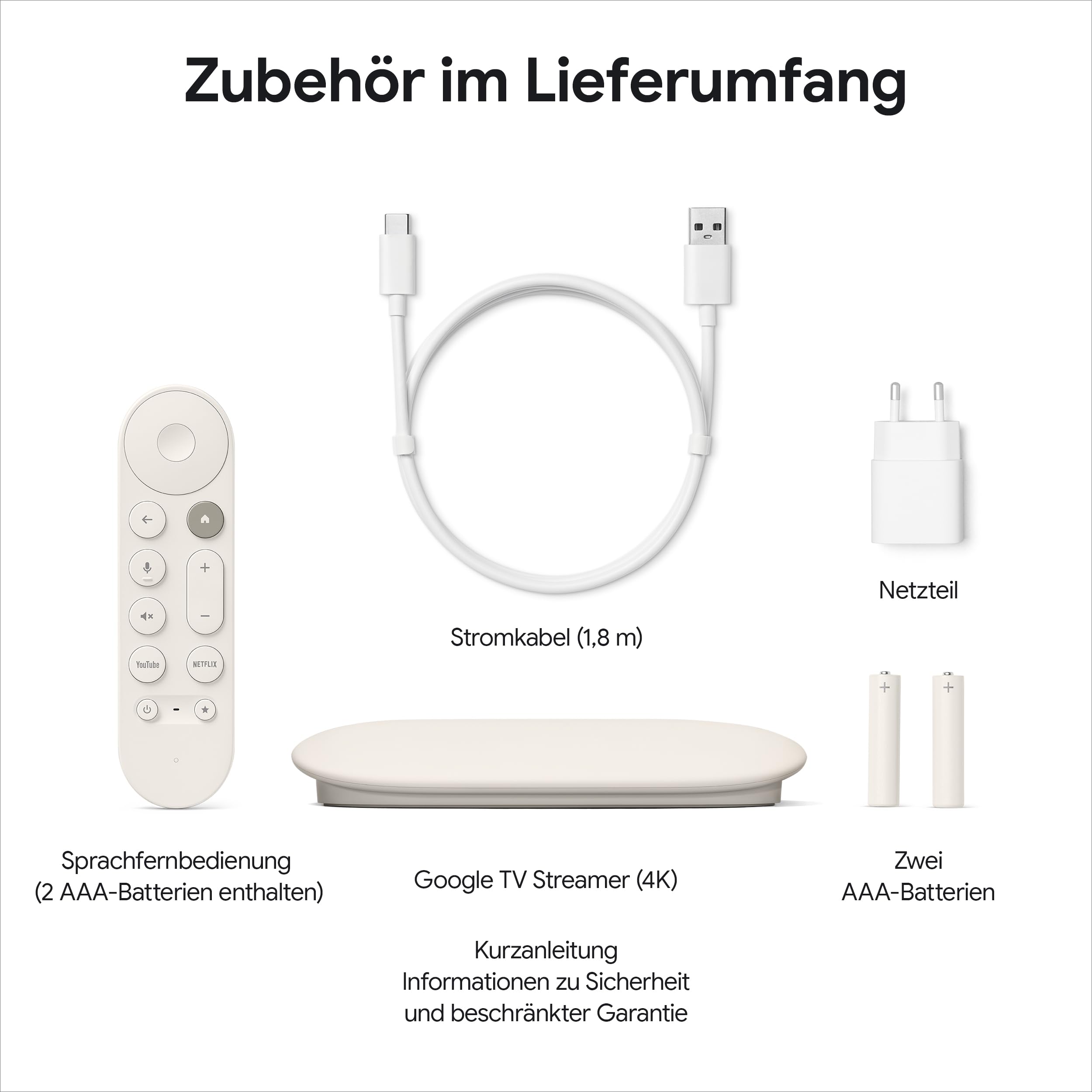 Google TV Streamer 4K 32 GB Porcelain – schnelles Streaming, Sprachsuche, 4K HDR