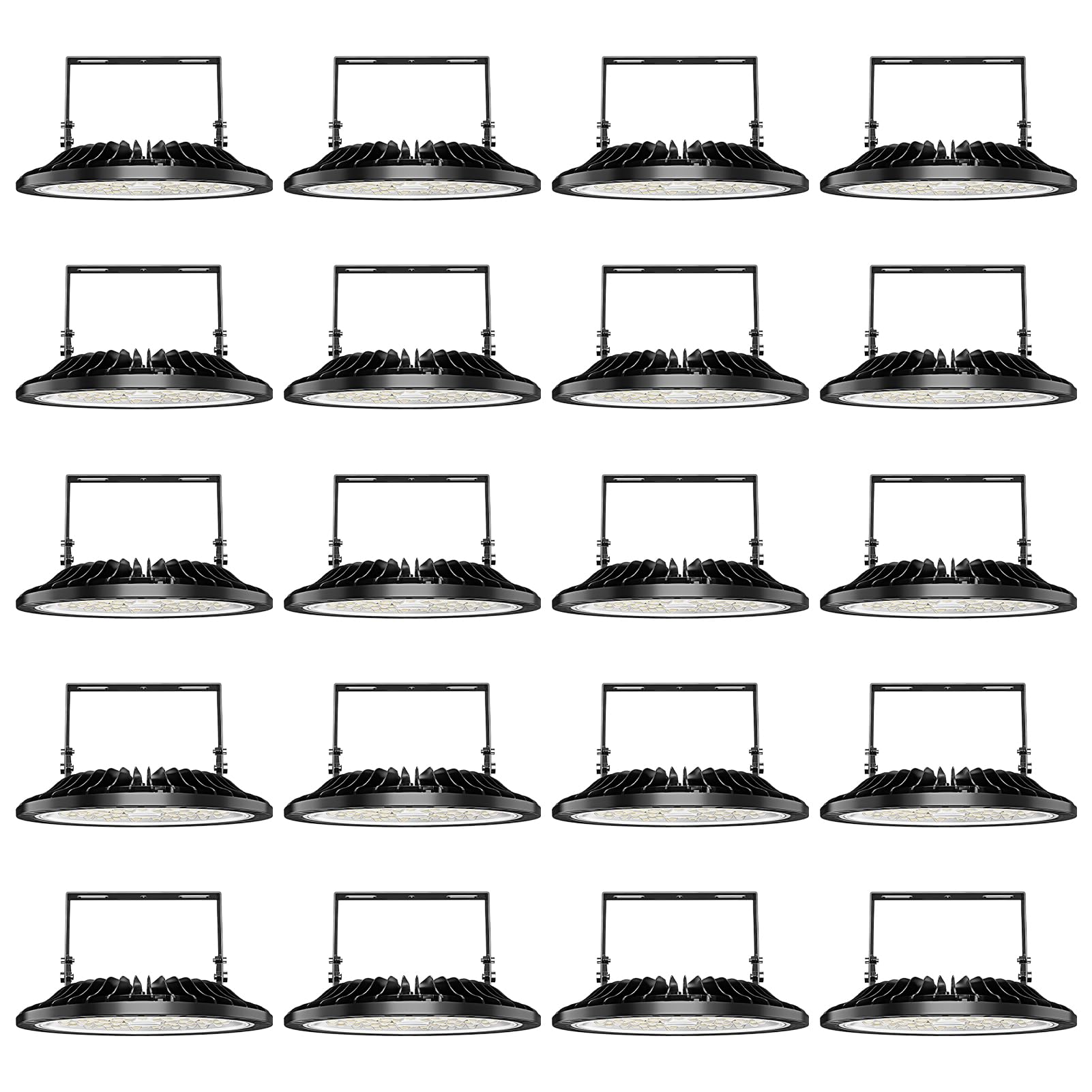 Viugreum 20 Pack 200W UFO LED High Bay Lights, 20,000LM 120V, 5000K Daylight, Alternative to 900W MH/HPS for Garage, Workshop, Barn, Factory, Warehouse