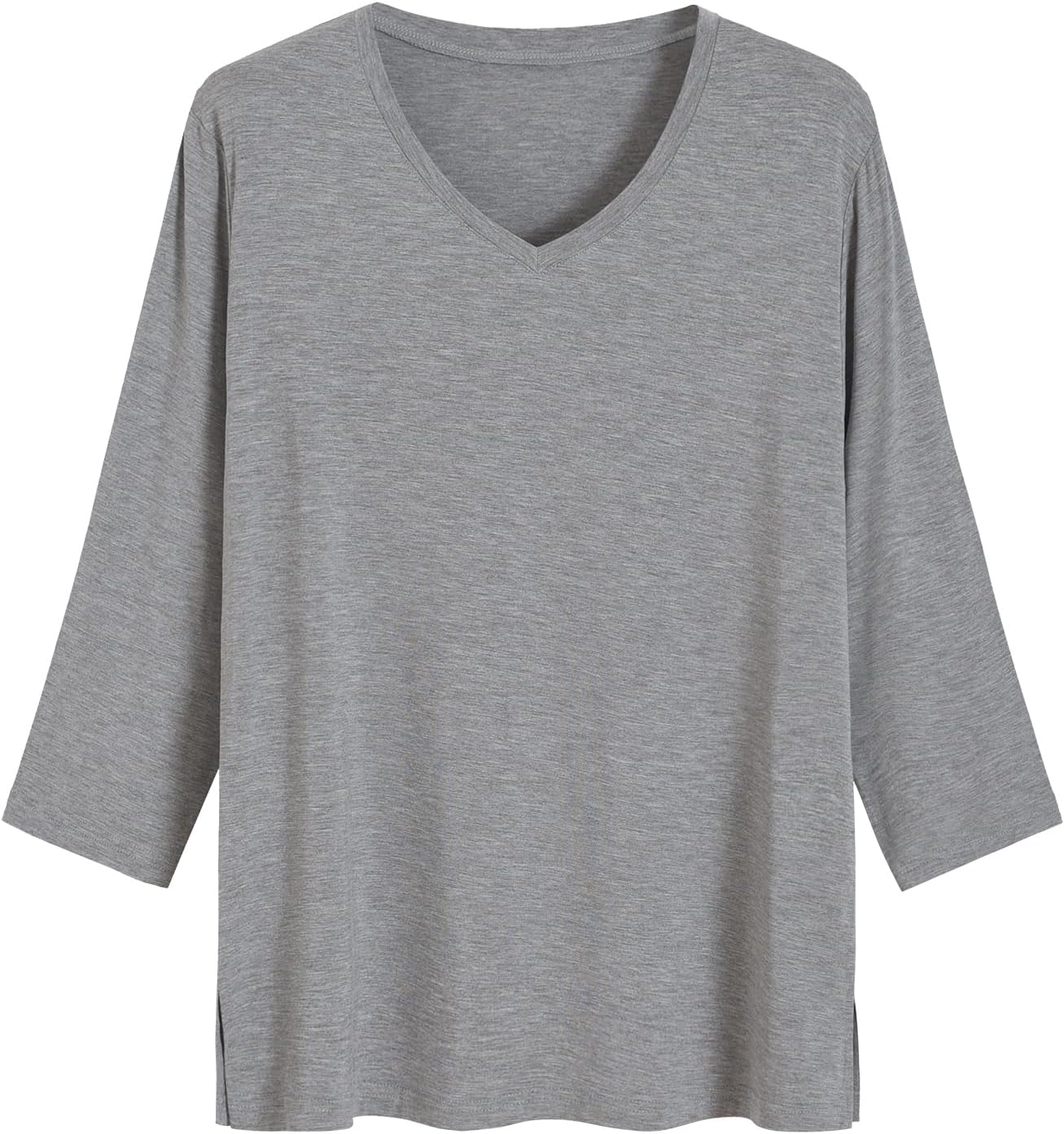 Latuza Women's Bamboo Viscose 3/4 Sleeve Pajama Top V Neck Sleep Shirt