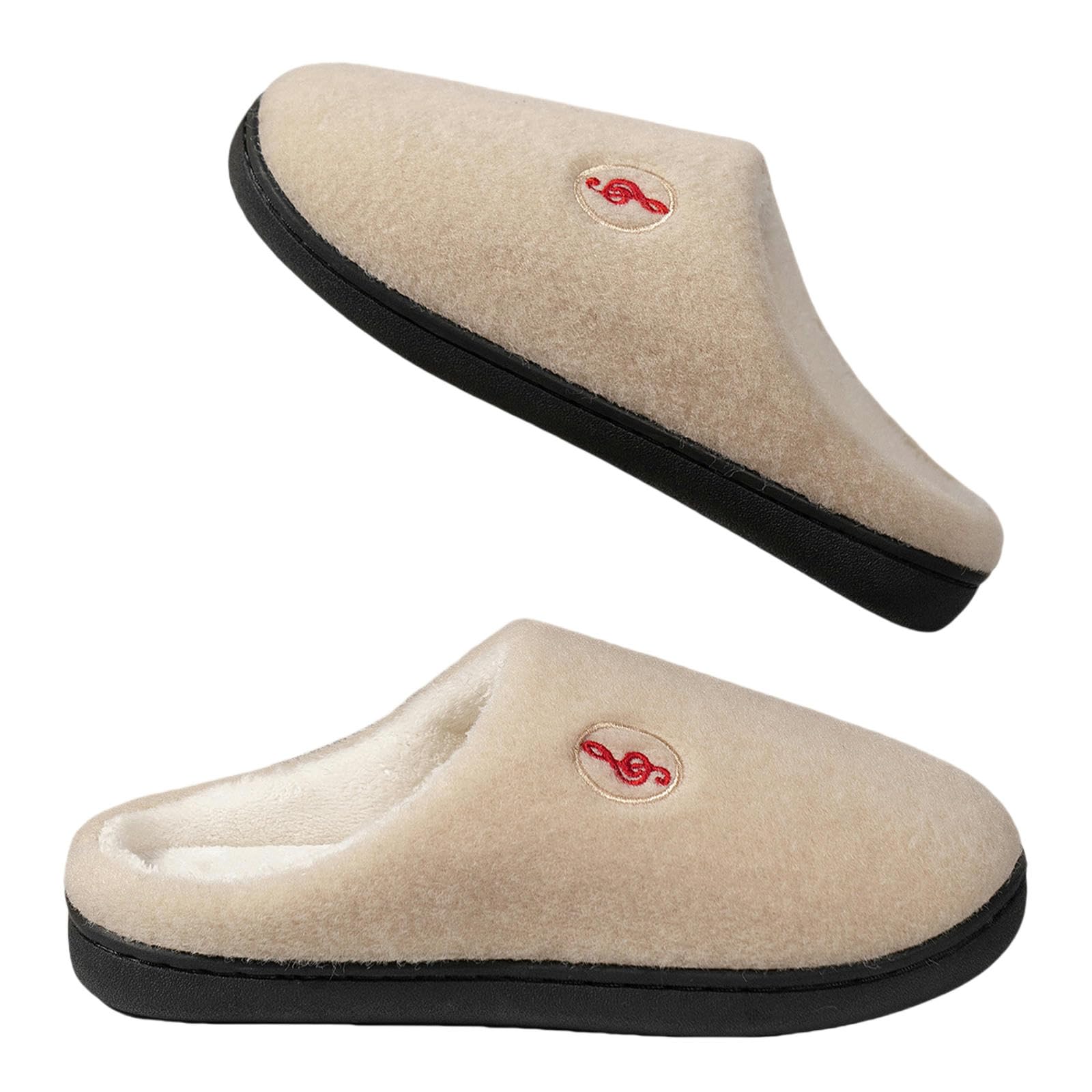 Pantofole Pantofole Calde, Velluto E Pannelli di Cotone Non Slip per Uso Domestico-bianco-42-43