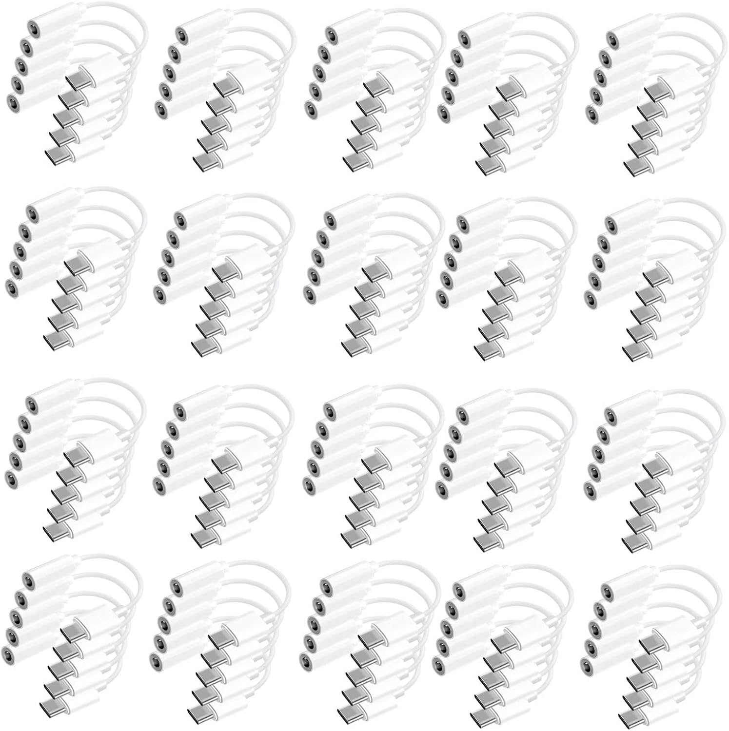 USB C to 3.5mm Headphone Jack Adapter for iPhone17/ iPhone 16/16 Pro/15/15 Pro/Pro Max/Plus, Type C Aux Audio Dongle Cable Cord Compatible with iPad, Samsung Galaxy S23/S23/S22/S21, MacBook（100 Pack）