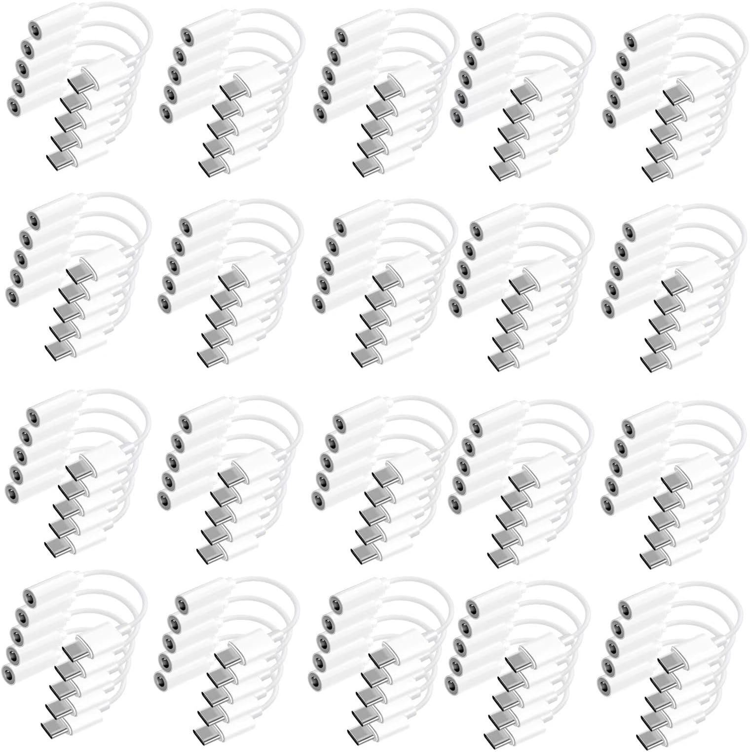 USB C to 3.5mm Headphone Jack Adapter for iPhone17/ iPhone 16/16 Pro/15/15 Pro/Pro Max/Plus, Type C Aux Audio Dongle Cable Cord Compatible with iPad, Samsung Galaxy S23/S23/S22/S21, MacBook（100 Pack）
