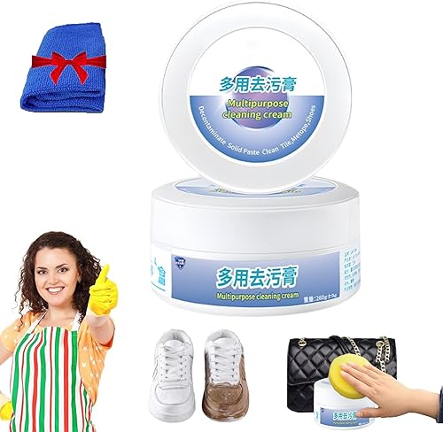 Nueva crema multifuncional de limpieza y eliminación de manchas, 9.17 oz de crema de limpieza multiusos, crema de limpieza de zapatos blanca con