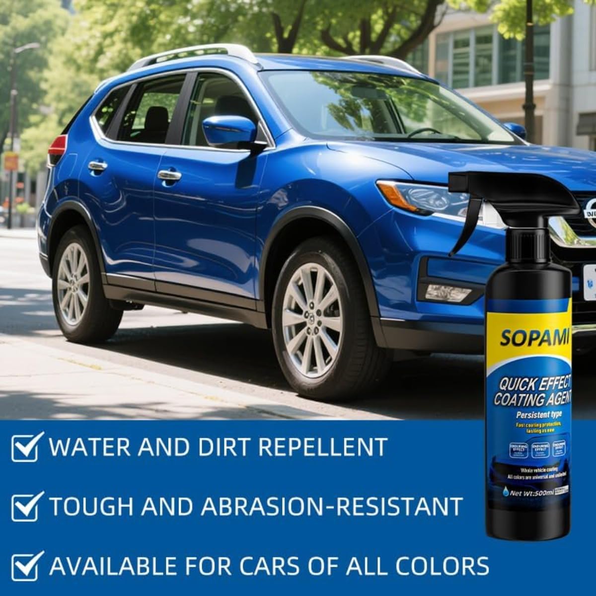 Sopami Carrosserie Quick Car Coating Spray, Revêtement Hydrophobique, Spray De Polissage De Voiture (1PCS)