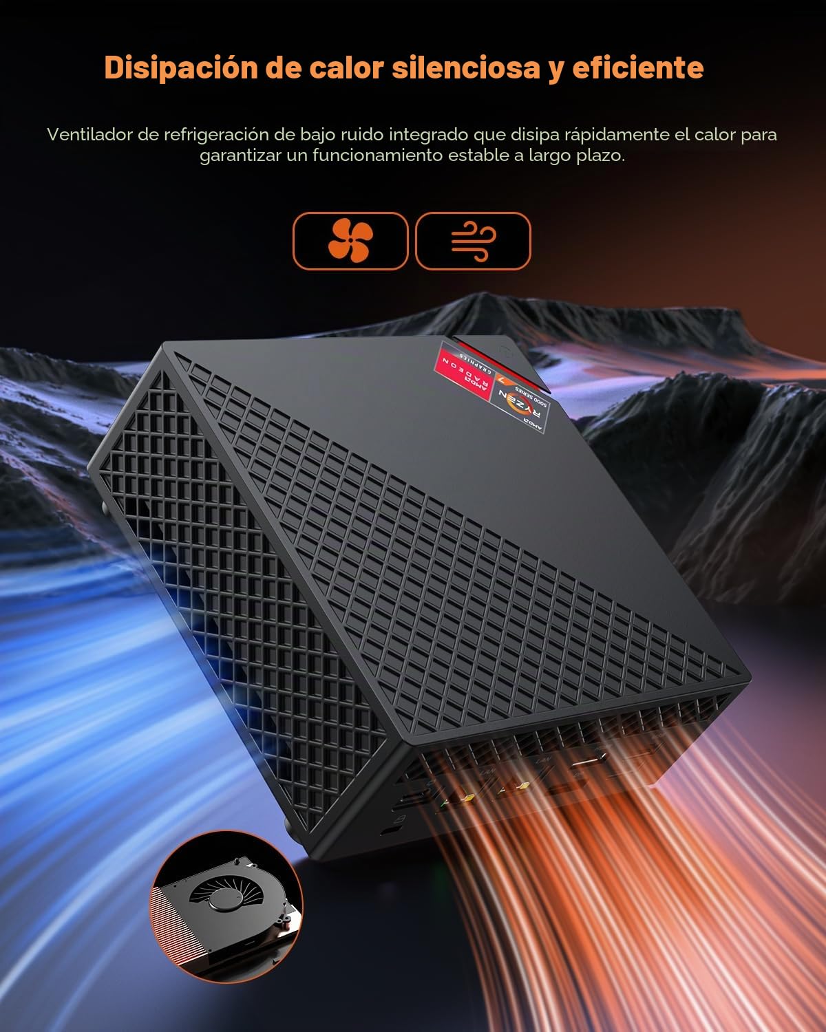 NiPoGi AM06 Pro Mini PC 16 GB RAM, АMD Ryzen 5 5500U (6C/12T, Fino a 4,0 GHz) Mini PC Dual LAN, 512 GB M.2 SSD Mini Desktop Computer, 4K UHD Triple Display/WiFi 5/BT 4.2 per giochi/ufficio/HTPC.