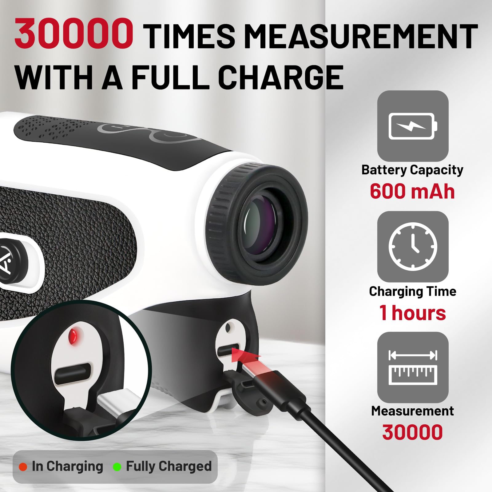 Télémètre de golf avec compensation de pente, télémètre laser de 1 200 m, grossissement 7x, vibration de verrouillage du mât de drapeau, télémètre rechargeable avec bande magnétique, légal pour