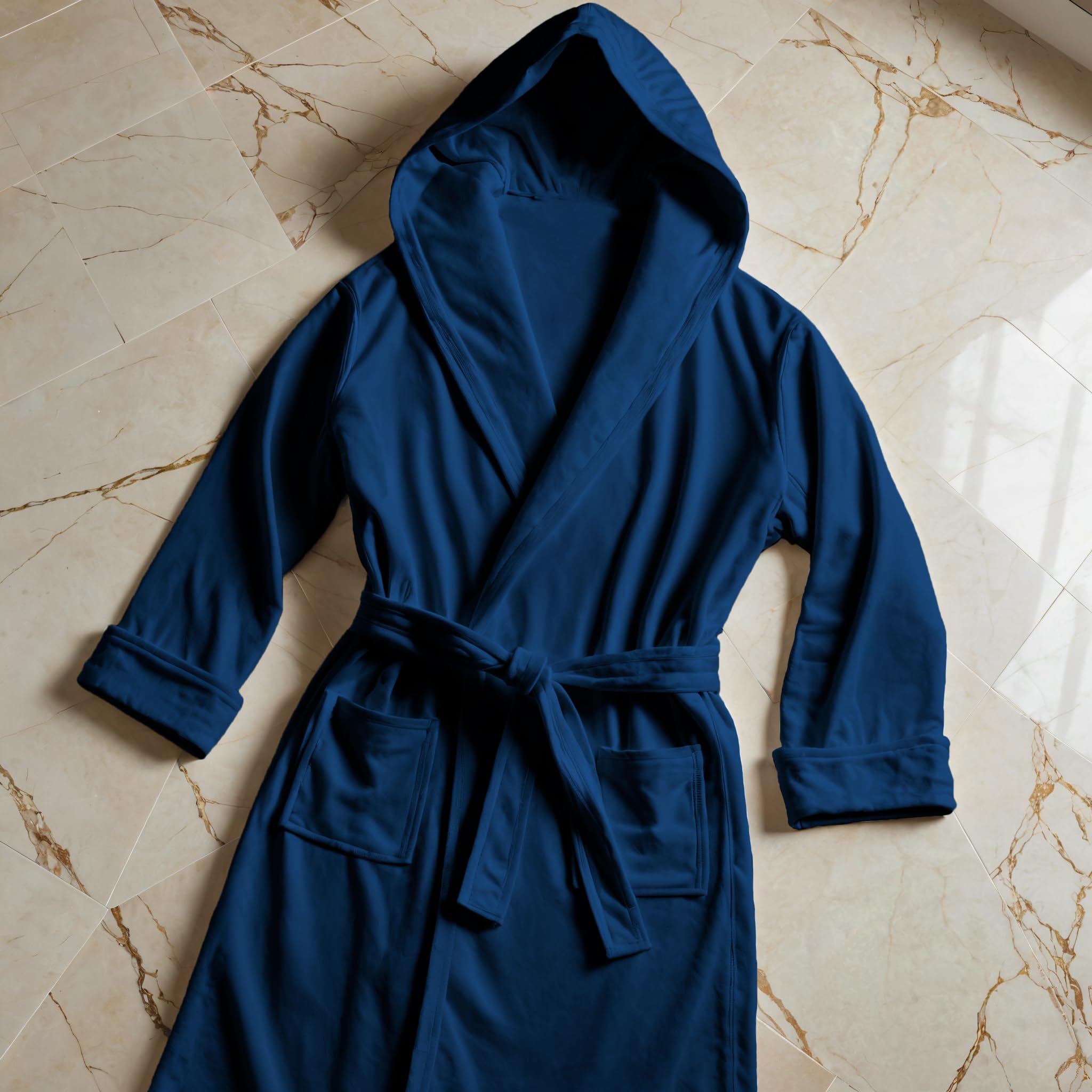 PETTI Artigiani Italiani Accappatoio Microfibra Uomo e Donna con Cappuccio, Tasche e Cintura, Accappatoio Unisex Adulto Leggero ad Asciugatura Rapida per Palestra, Piscina, Mare, Viaggio e Spa