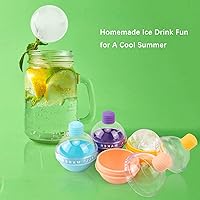 Vista 8 de 4 moldes redondos para hacer bolas de hielo, bandeja de cubitos de hielo de silicona, molde de bola de hielo con juego de embudo pequeño, moldes