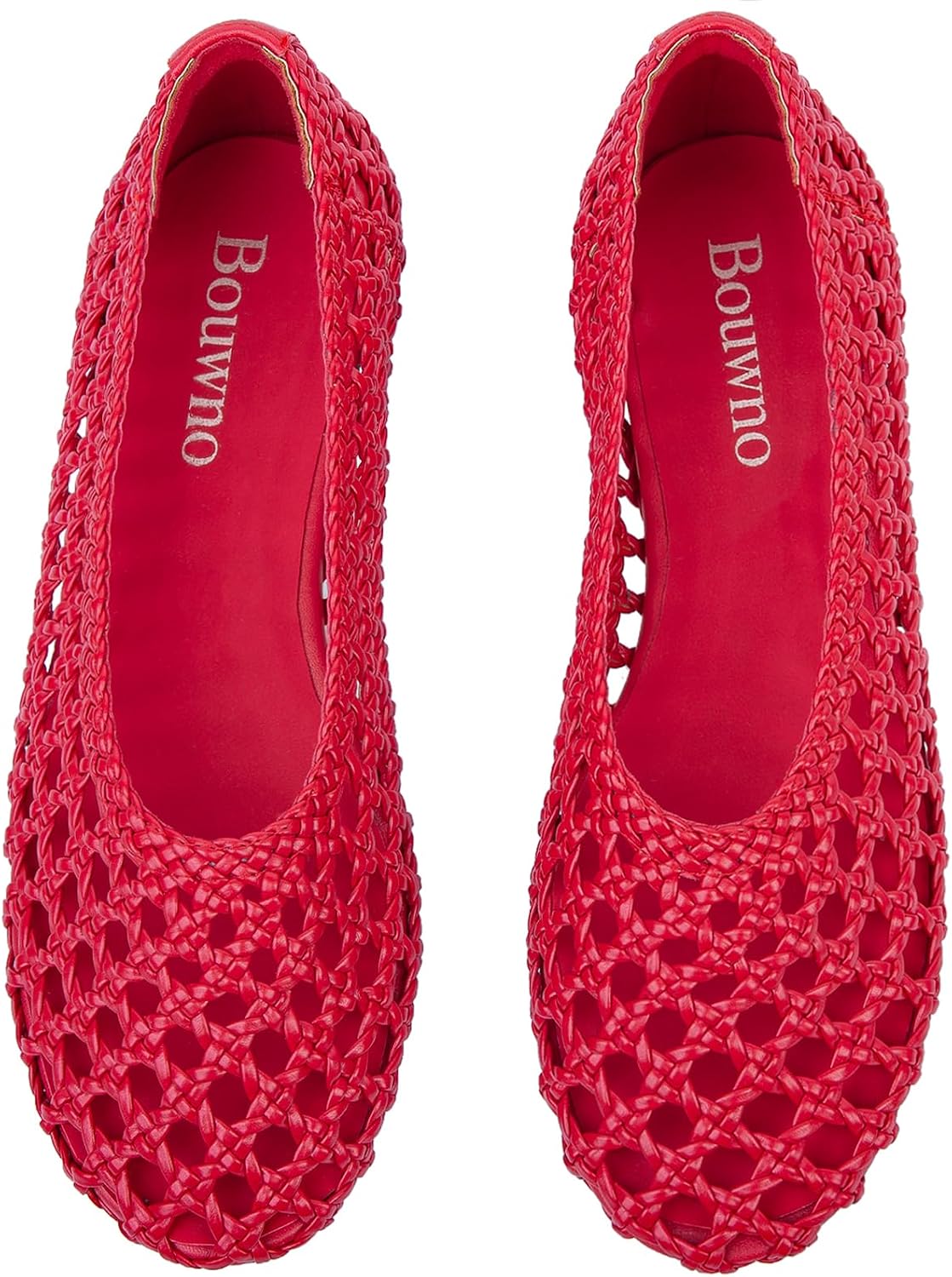 Woven Ballet Flats for Women Slip On Round Toe Comfy Casual Office Mesh Ballerina Flat Shoes