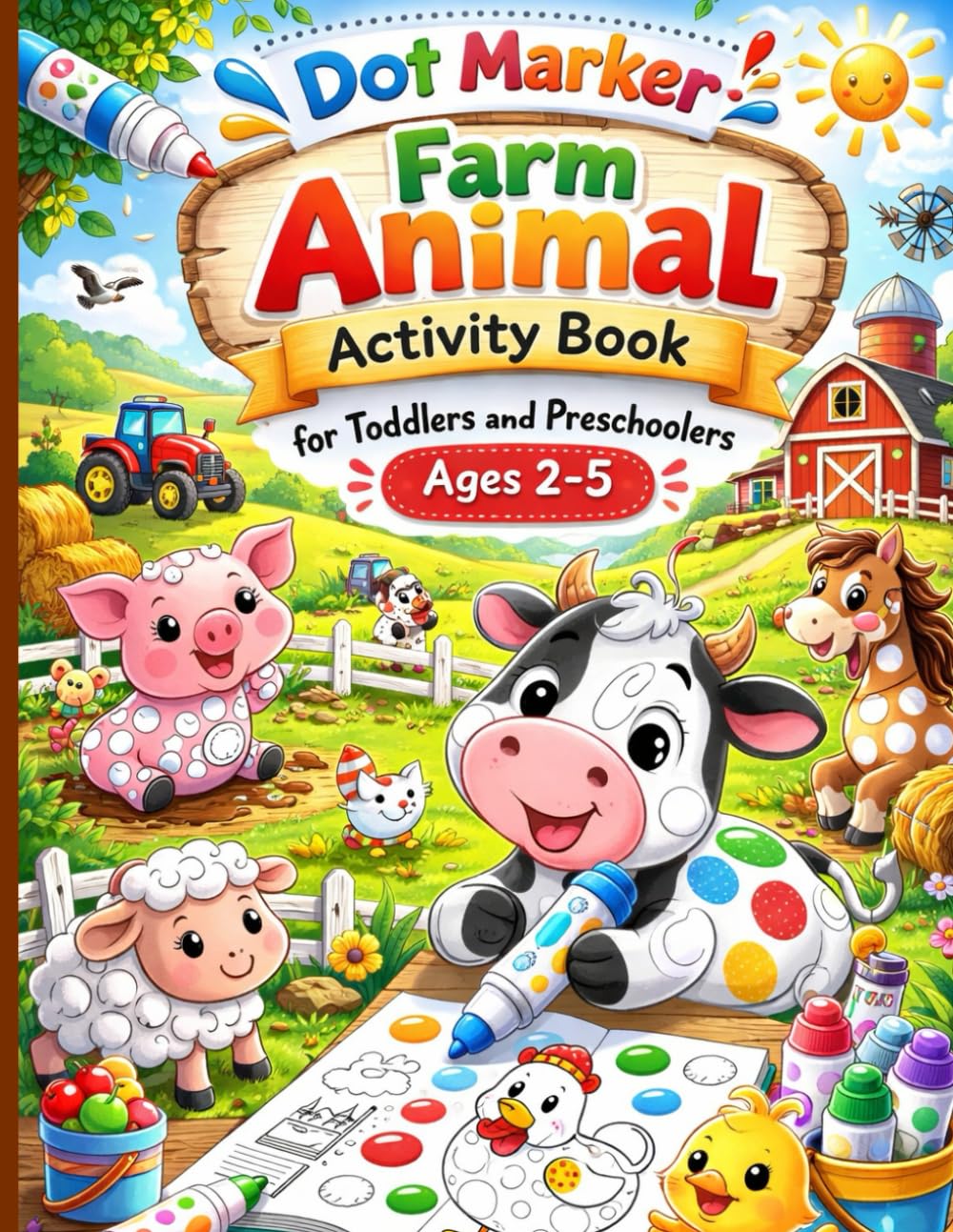 Dot Marker Farm Animal Activity Book for toddlers and preschoolers ages 2–5