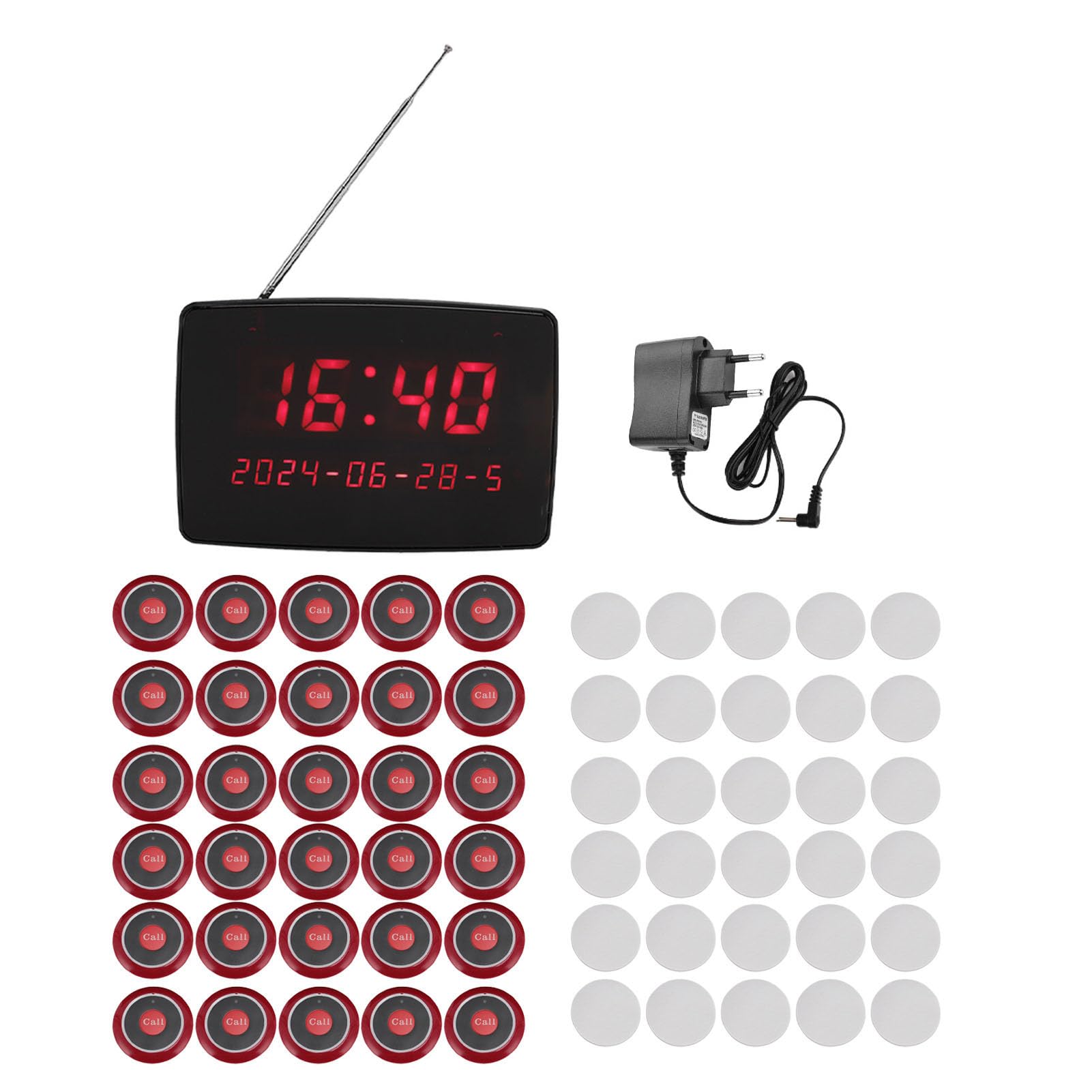 Bezprzewodowy System Przywoławczy, Bezprzewodowy System Pagera 30 Przycisków Wywołania 1 Odbiornik z Wyświetlaczem, dla Domu, Hoteli, Barów, Restauracji, Fabryk, Kawiarni