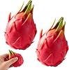 2 PCS Dragon Fruit Squishy, Stress Relief Fidget for Adults, Giant Dragonfruit Squishies for Office Desk, Slow Rebound Sensory for Travel and Commuting