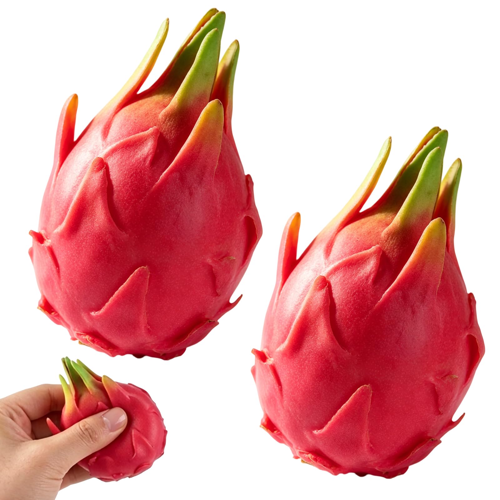 2 PCS Dragon Fruit Squishy, Stress Relief Fidget for Adults, Giant Dragonfruit Squishies for Office Desk, Slow Rebound Sensory for Travel and Commuting