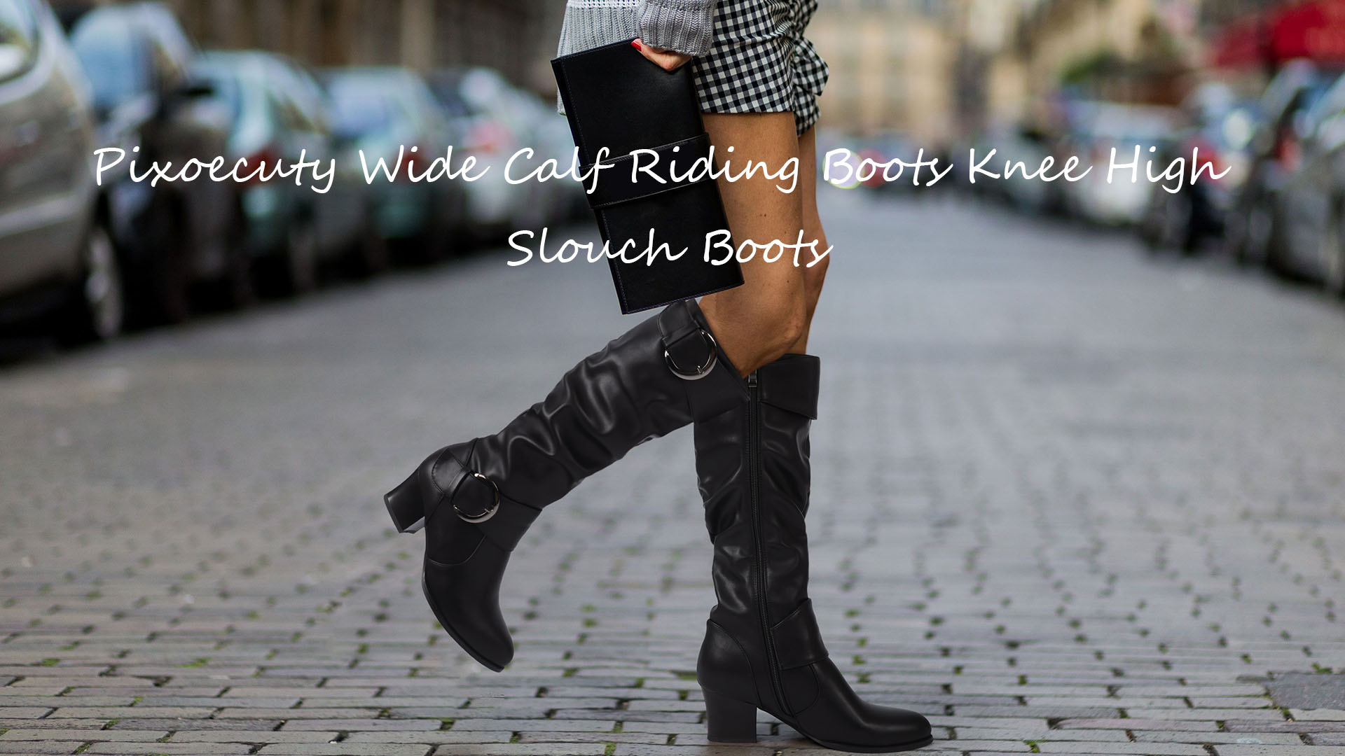 Amazon.com | Pixoecuty Riding Boots Women Knee High Slouch Round