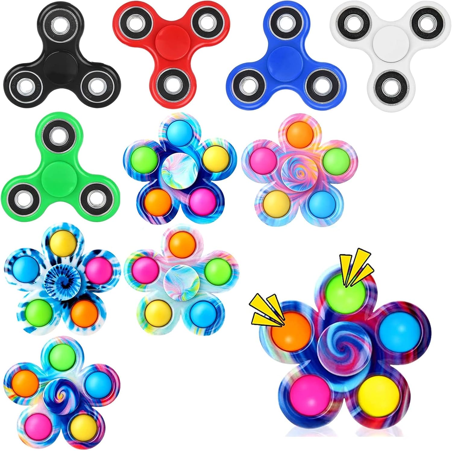 SCIONE Fidget Toys 11 Pack,Fidget Spinners Pack Gift for Kids Pop Fidget Toys Bulk