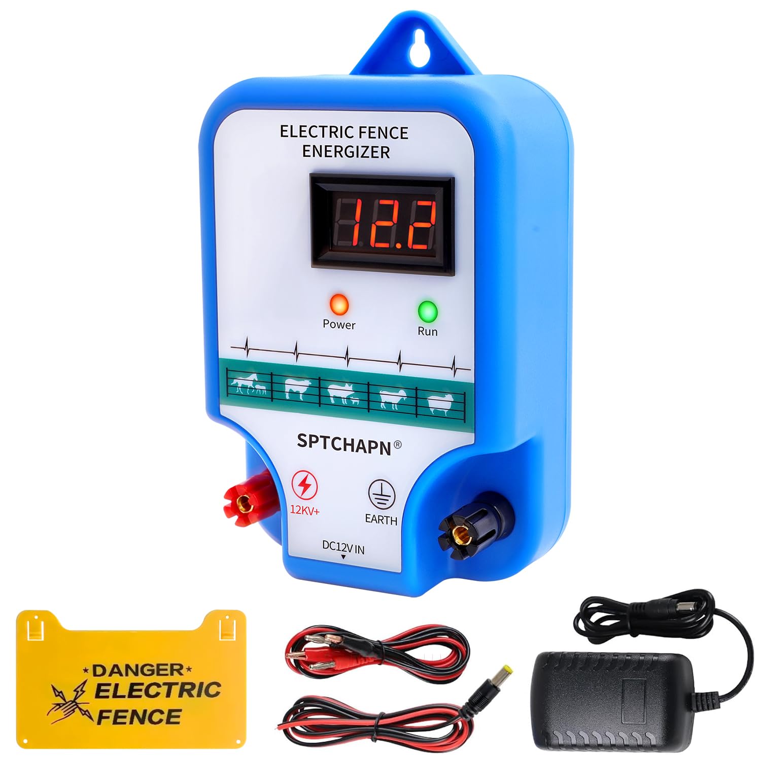 Energiseur De Clôture Électrique 12V - 2 Joules - Multi-Alimenté AC/DC - Sptchapn