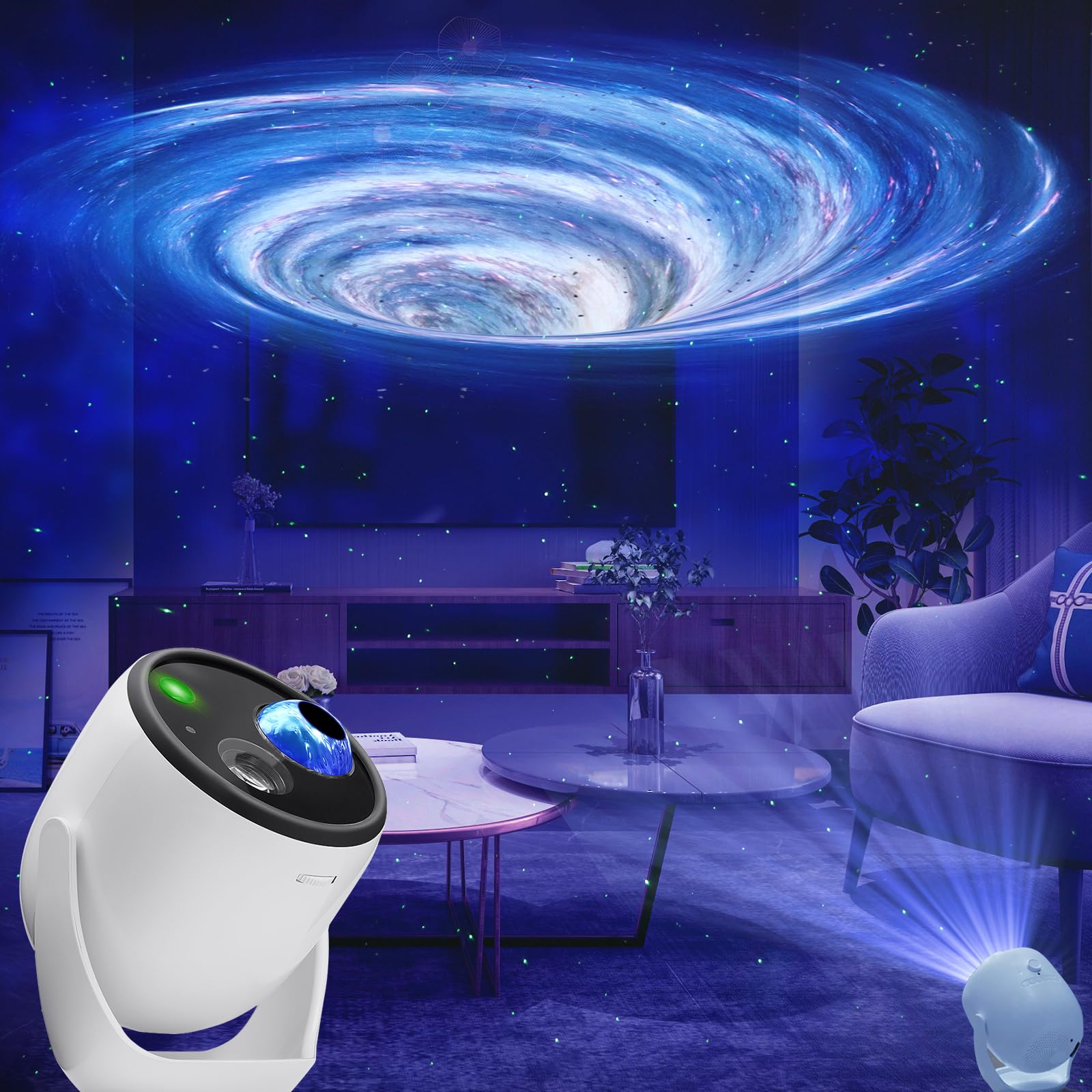 Star Projector 3D Galaxy Projector with 90 Dynamic 3D Scenes Bluetooth Speaker Moving Stars Night Light with Auto
