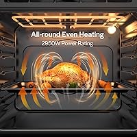 Vista 4 de Empava Horno eléctrico de pared individual de 24 pulgadas, 2.5 pies cúbicos. Horno de pared integrado de acero inoxidable con funciones básicas