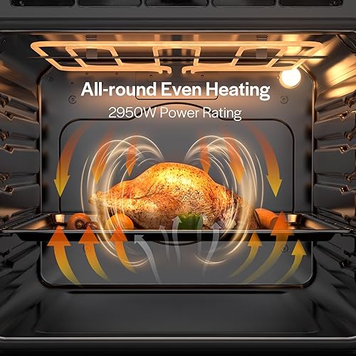 Miniatura 4 de Empava Horno eléctrico de 24 pulgadas de acero inoxidable de 2.5 pies cúbicos integrado con funciones básicas de horneado para asar, control de