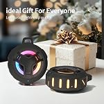 EBODA Bluetooth Shower Speaker, Portable Bluetooth Speakers, IP67 Waterproof Outdoor Speaker Wireless with LED Light, Floating, 2000mAh, True Wireless Stereo for Pool, Kayak, Bike, Golf, Gifts -Black