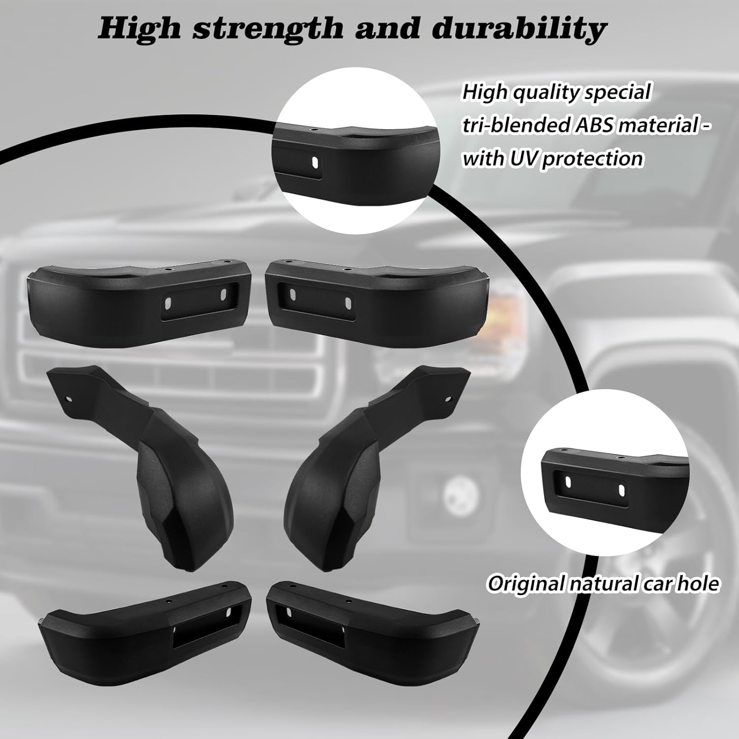 RYANSTAR RACING Mud Flap Replacement Kit Compatible with GMC Sierra 1500 2WD 4WD 2019-2025 & Classic Including Front and Rear Parts Heavy Duty ABS Easy Install Increased Tire Clearance