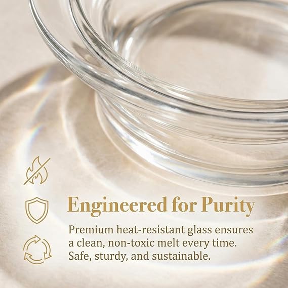 BESPORTBLE 2Pcs Replacement Wax Heating Tray, 4.5 Inch Transparent Glass Melting Dish for Electric Aroma Burner, Fragrance Wax Melt Warmer, Candle Oil Lamp in Home Yoga Office Spa