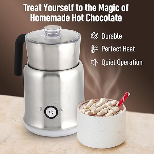 Miniatura 2 de Zulay - Máquina eléctrica para hacer chocolate caliente, potente máquina de chocolate caliente de acero inoxidable y máquina de cacao caliente,