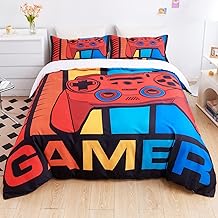 qjmiaofang Gamer Bedding Sets for Boys Gaming Bedding Queen Size Video Game Duvet Cover Gamepad Comforter Cover Gamer Console Game Joystick Bed Set for Kids Home Decor with 2 Pillowcases No Comforter
