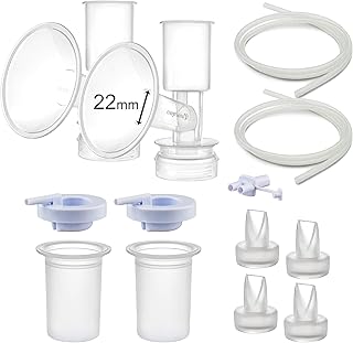 Pump Parts Compatible with Ameda Purely Yours Pumps; Incl. Silicone Membrane, Duckbill, Tubing, Flange; Replaces Ameda Spare Parts Kit (Flange 22 mm)