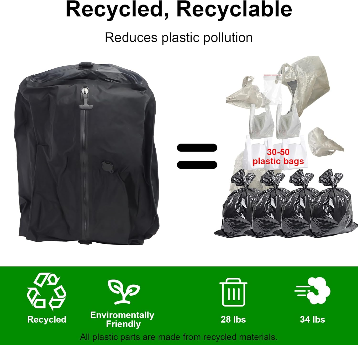 Vacuum Bags for Travel with Pump, Large Reusable Compression Storage Bag for Luggage Suitcases Waterproof Vacuum Seal Packing cube for Clothing