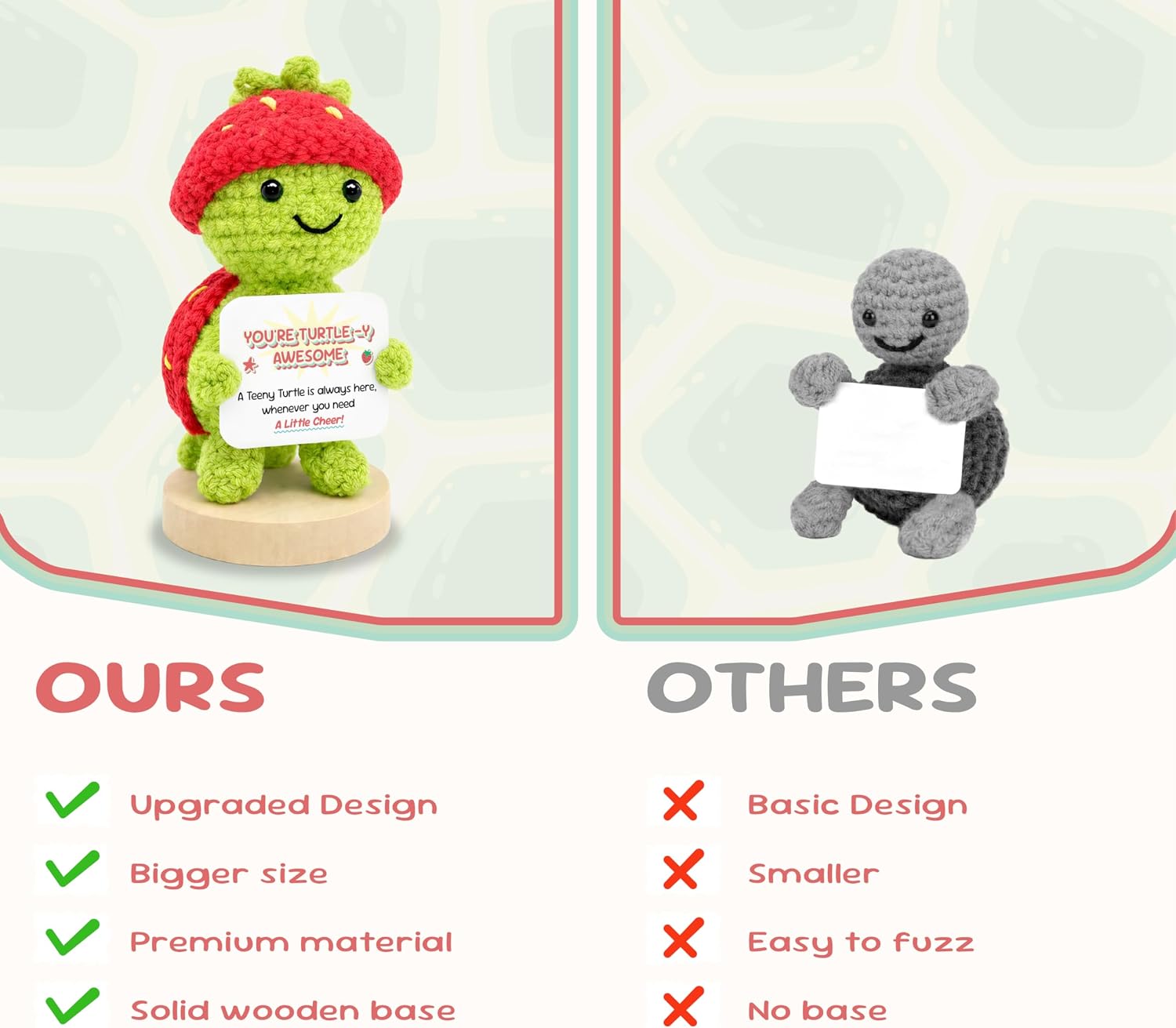 Teen Girl Gifts Trendy Stuff, Turtle Positive Crochet Doll – Emotional Support “You’re Turtle-y Awesome” Encouragement Gift for Coworker, Graduation Gifts, Fathers Teacher Appreciation Nurses Gift