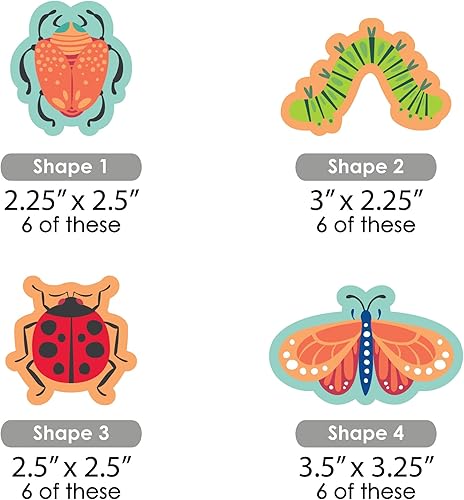 Miniatura 2 de Big Dot of Happiness Buggin' Out - Pajitas decorativas de papel a rayas para fiesta de cumpleaños de insectos, juego de 24