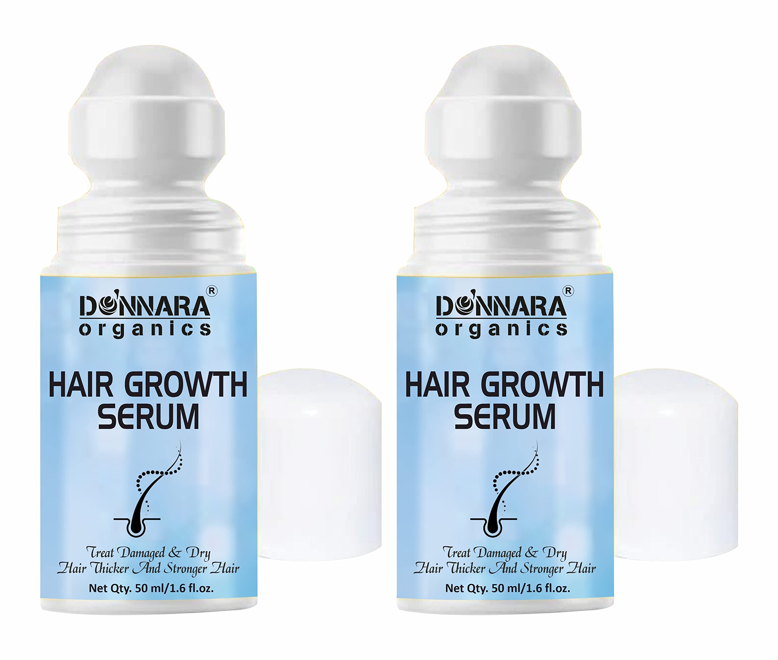 Donnara Organics Roll On Hair Growth Serum for Strong & Healthy Hair for men & women Reduce Hair Breakages & Promotes Hair Growth SERUM Pack of 2 of 50 ML(100 ML)
