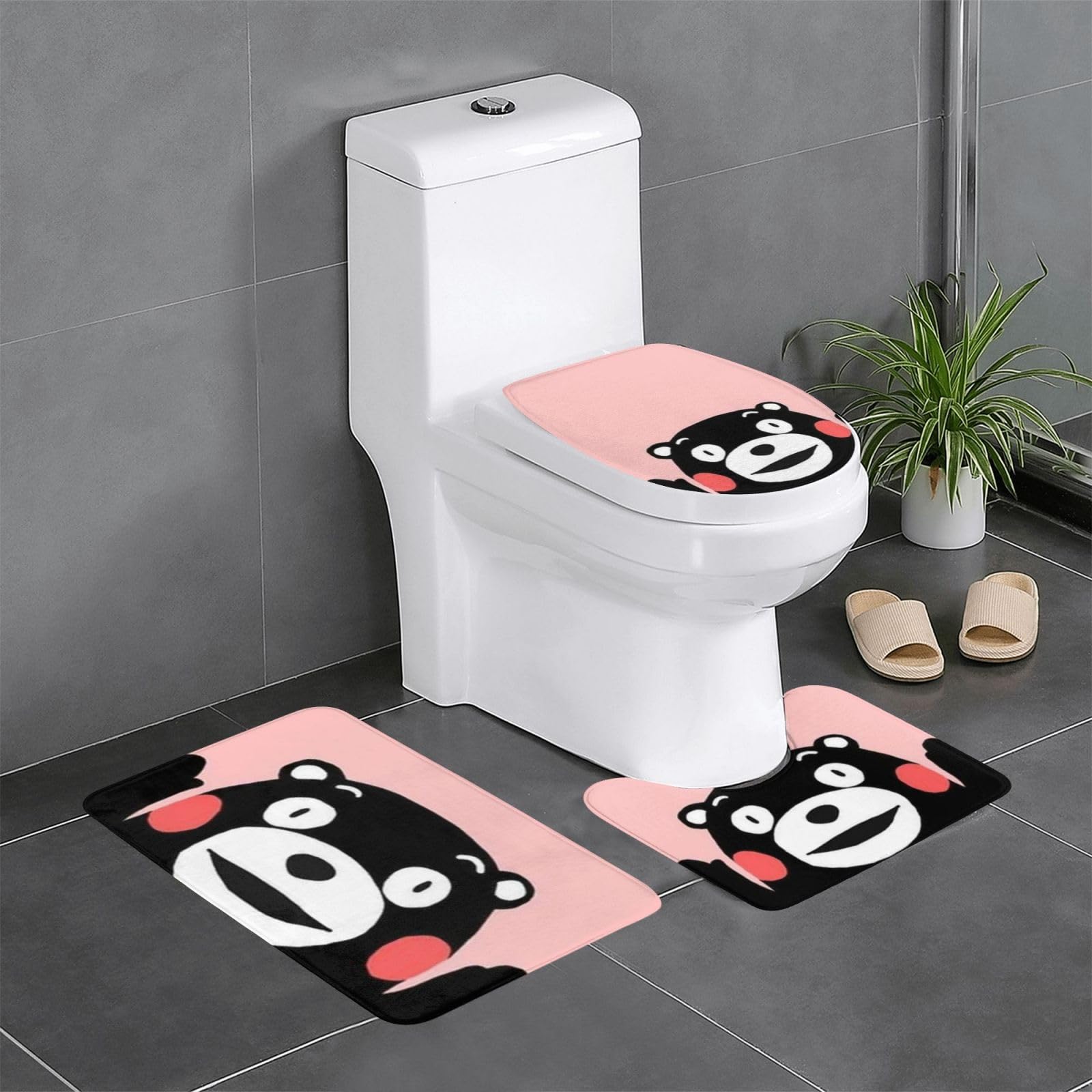 トイレ用吸水滑り止めマットぬいぐるみ便座3点セット Amazon｜ベイマックス(6) 3点セット トイレマット フタカバー