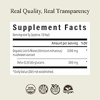 Vista 10 de Lions Mane polvo de extracto de hongos Real Mushrooms. Certificado orgánico 2.11 oz a granel. Hongo melena de león en polvo, perfecto