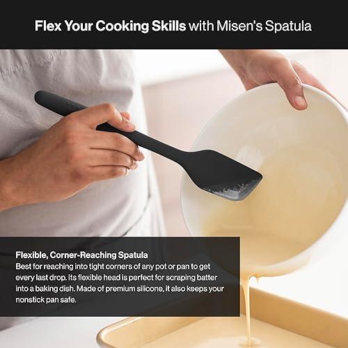 Miniatura 5 de Misen Espátula de silicona antiadherente, apta para lavavajillas, resistente al calor, versátil herramienta de cocina de grado profesional para