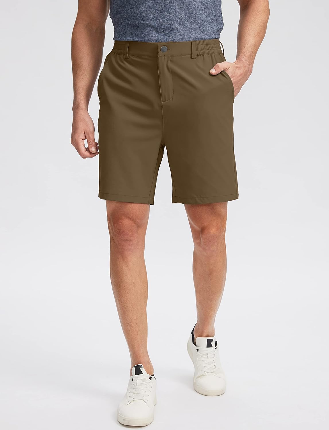 Soothfeel Men's Golf Shorts with 5 Pockets 7 Inch Stretch Lightweight Quick Dry Hiking Casual Work Dress Shorts for Men - Image 3