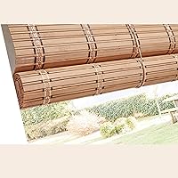 Vista 3 de Geovne Persiana enrollable de bambú ecológica, persianas de bambú natural, persiana enrollable de bambú retro, cortinas enrollables de bambú tejidas