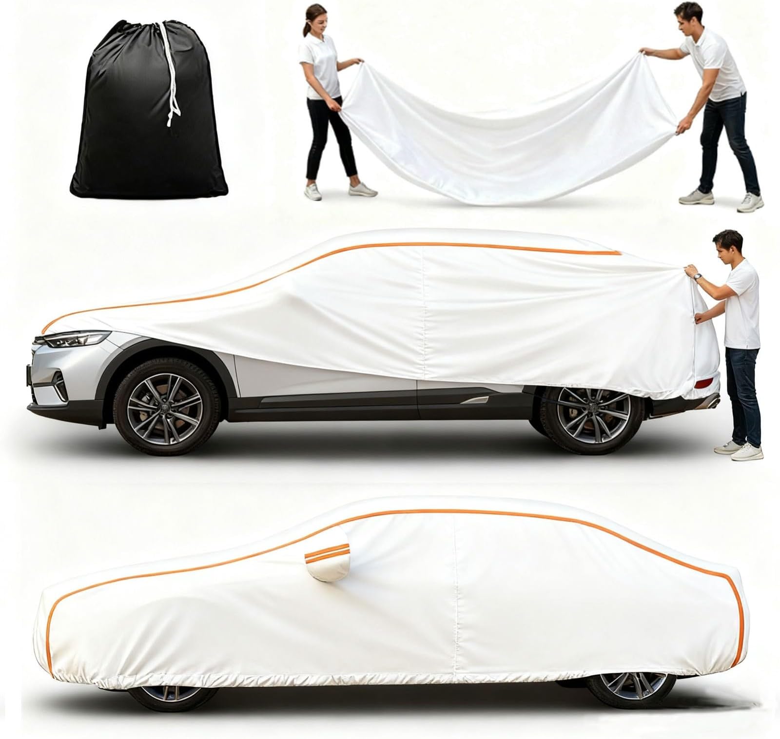 Waterproof Car Cover for Maserati Ghibli II1992-1997|Oxford Fabric All Weather Outdoor Protection with Convenient Side Zipper | UV, Snow & Dust Resistant Frost & Sun