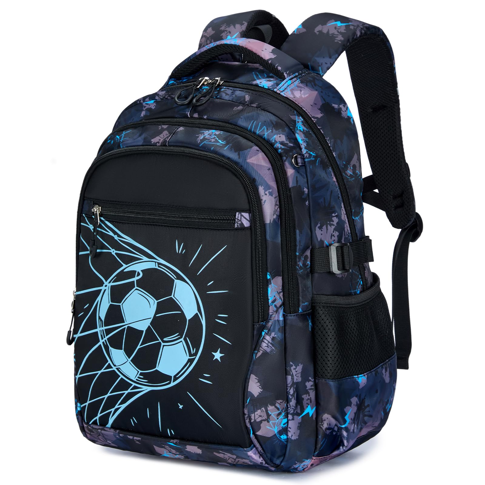Amythe Zaino per Ragazzi Scuola Elementare e Media, Luminescente Leggero | Zaino Adolescenti Grande con Pettorina e Strisce Riflettenti, Scomparto PC 15.6", Ergonomico Idrorepellente, Ritorno/Viaggio