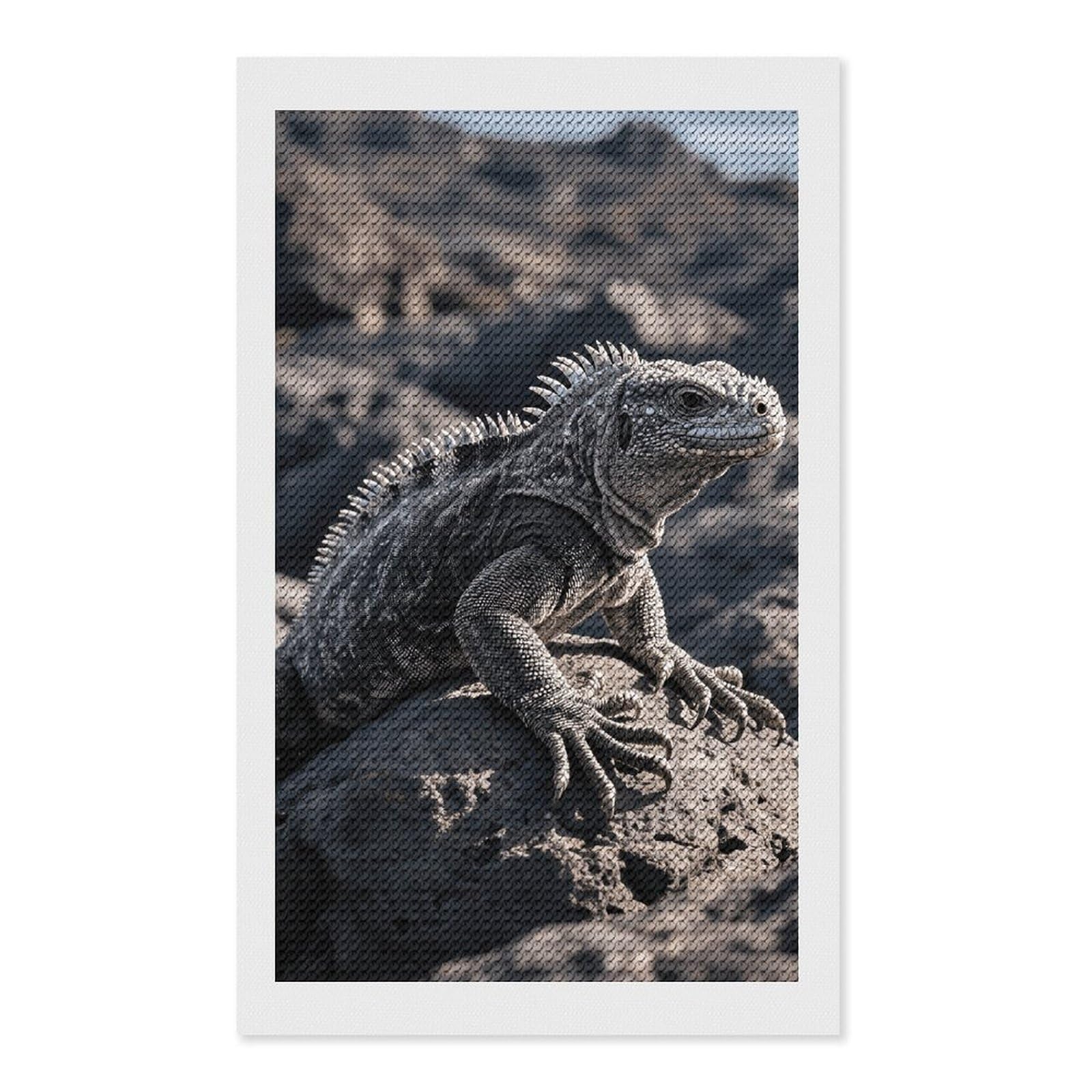 FodPand MarineIguana 5D Diamond Painting Kits for Adults Beginners Full Drill Round Diamond Dots Pictures Gem Art Supplies for Home Wall Room Decoration DIY Craft Set Gift 12x20