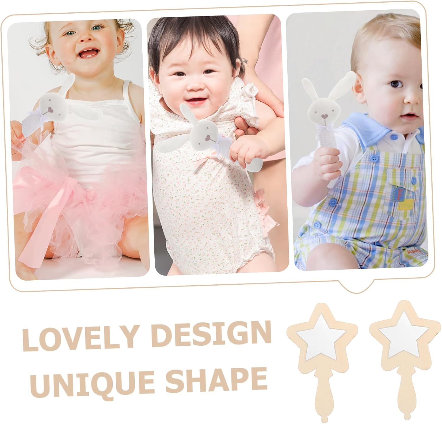 LIFKOME Wooden Small Mirrors for DIY Crafts 10pcs Unfinished Handheld Mirrors for Baby Self-Recognition Set for Nursery Decor
