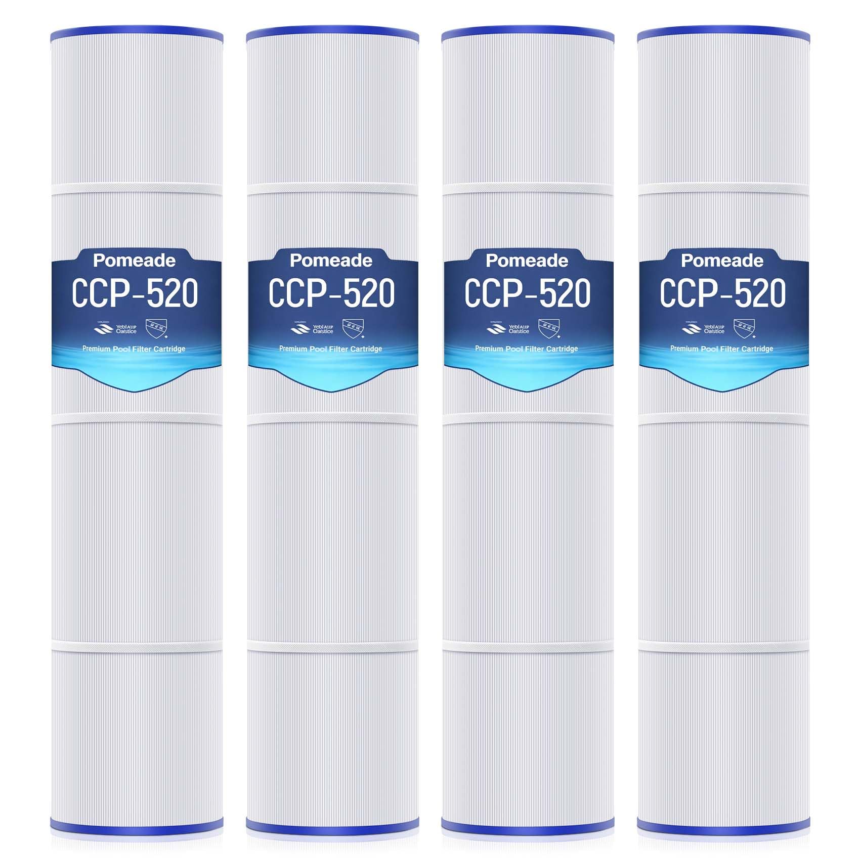 CCP520 Pool Filter Cartridges Compatible with Pleatco PCC130 Pool Filter,R173578 Pool Filter 4 Pack,Unicel C-7472,Clean and Clear Plus 520, Fc-1978,Fc-6475,520 Sq.Ft
