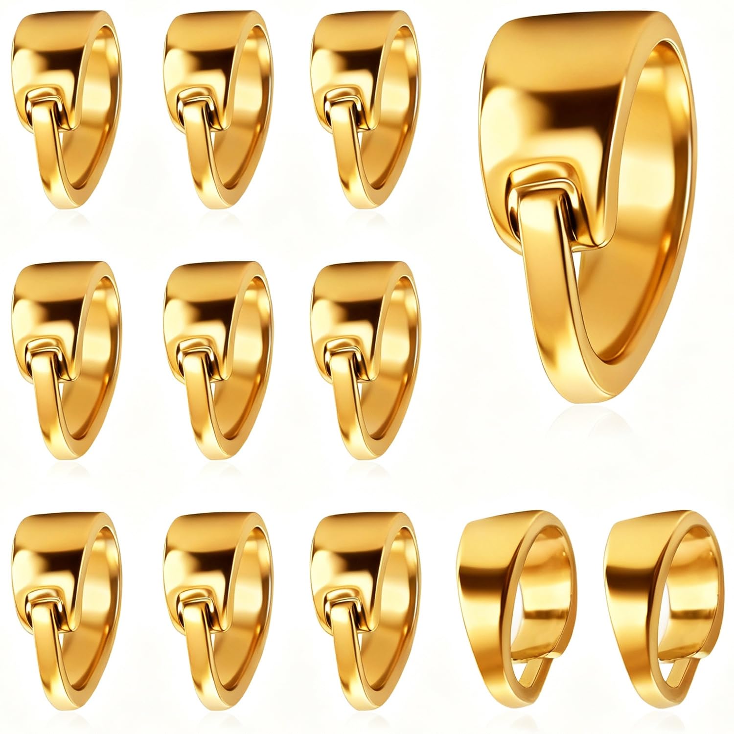 100Pcs Pinch Bail Clasps for Necklace Pendant (18K Gold Plated)