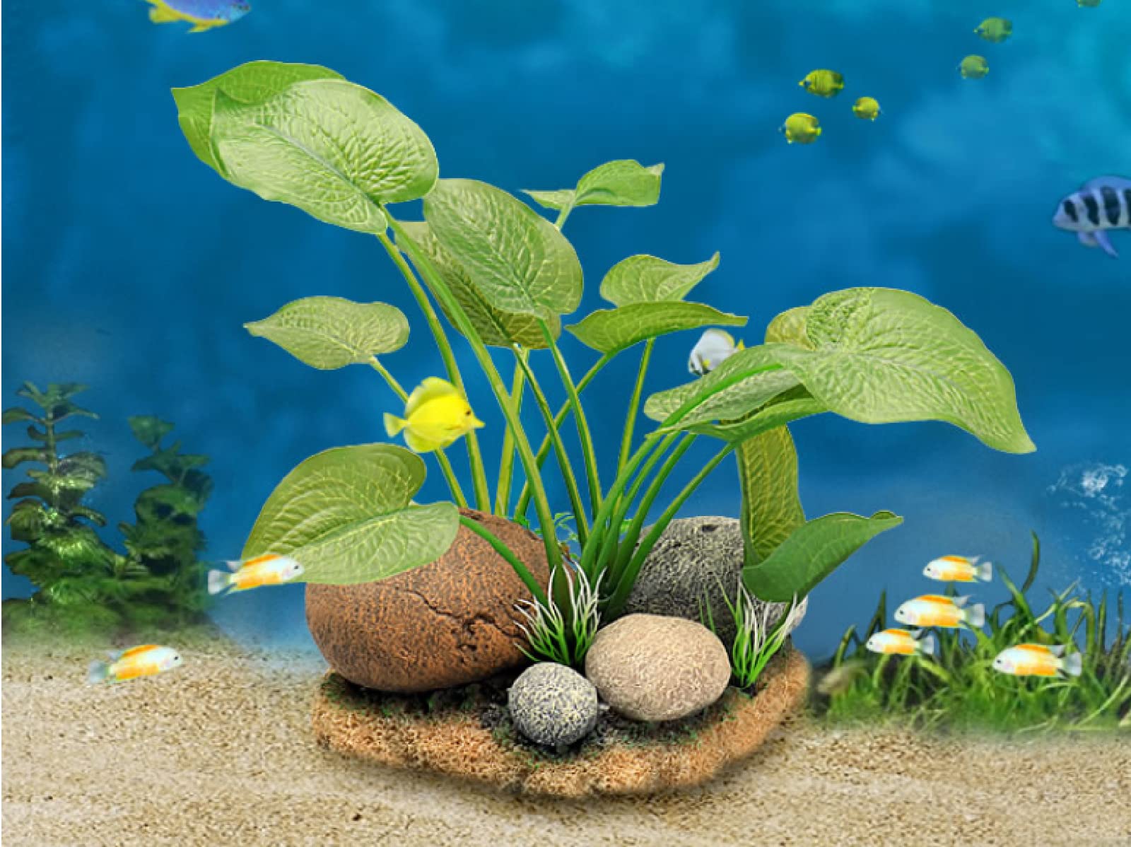Decorazioni Acquario Arredamento Acquario Arredi Per Acquario Ornamenti Di Simulazione Del Paesaggio Del Serbatoio Di Pesce Pacchetto Di Decorazione Piante Acquatiche Finte Rhododendron Root Tree Fore