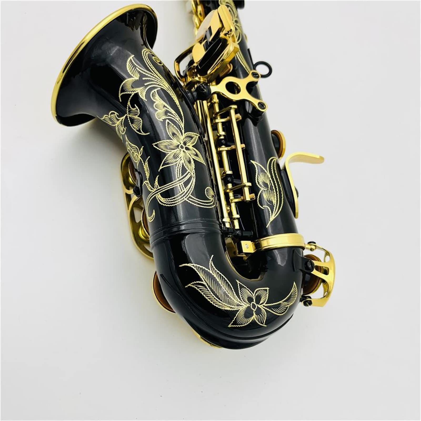 Saxofones Saxofón Curvo Profesional B-Flat Saxofón con Patrón Exquisito Grabado