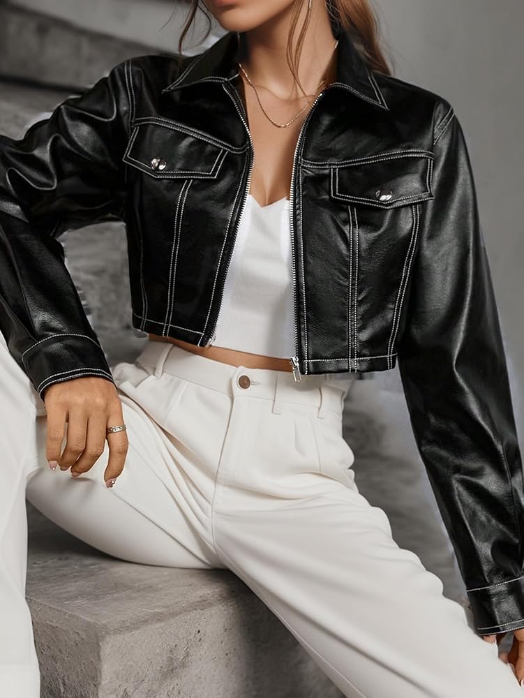 ジャケット・アウター meltthelady cropped leather like jacket 71-jZozJfxL._UY1000_.jpg