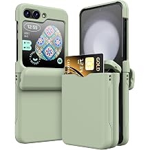 Phone Case for Samsung Galaxy Z Flip 5 Case Cover with Card Holder, Full Body Protector with Hinge Phone Cover for Samsung Galaxy Z Flip 5 5GGreen