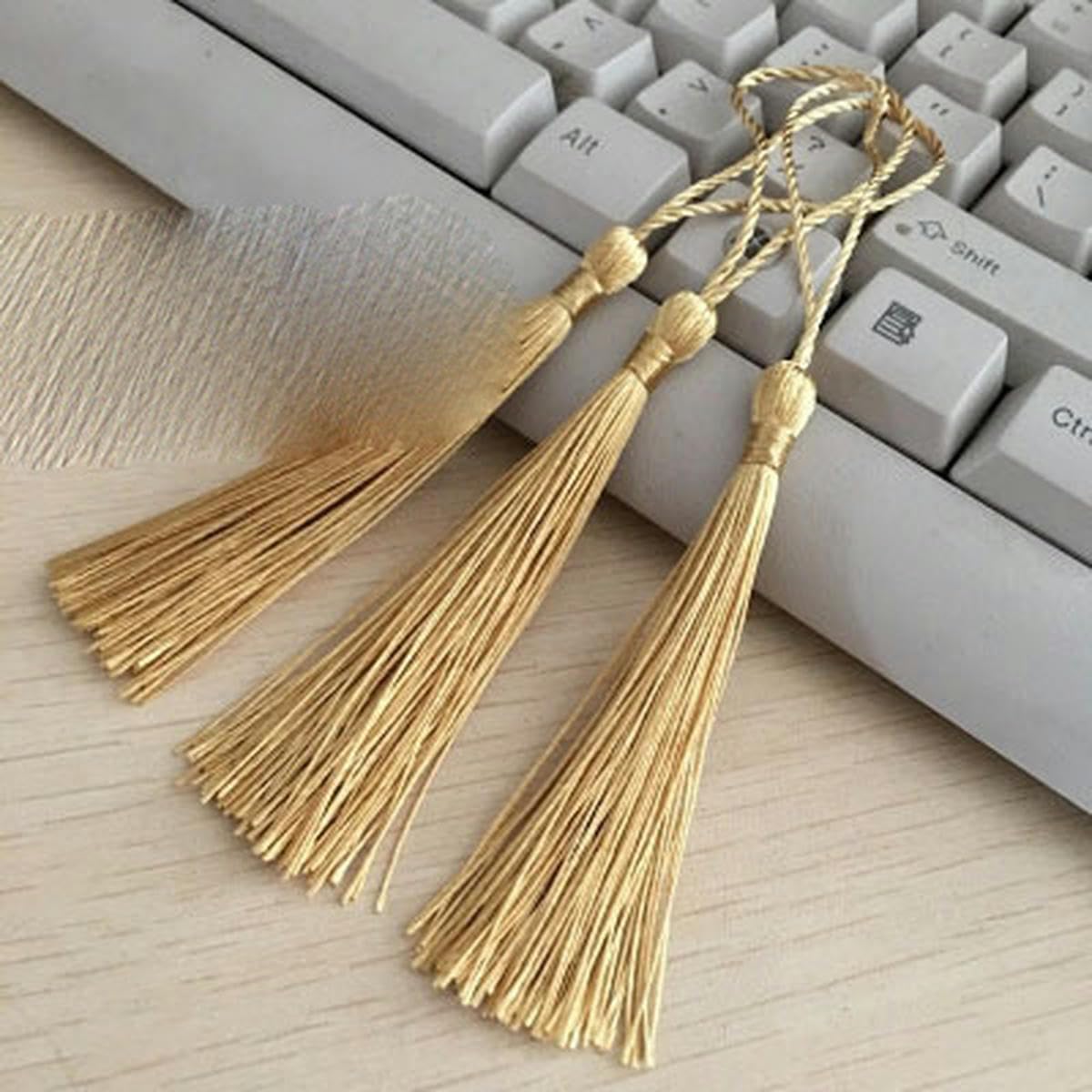 Tassel Trim,Tassel Garland,3pcs Silk Tassel Fringe Cotton Tassels Trim for Sewing Curtains Accessories DIY Wedding Decoration
